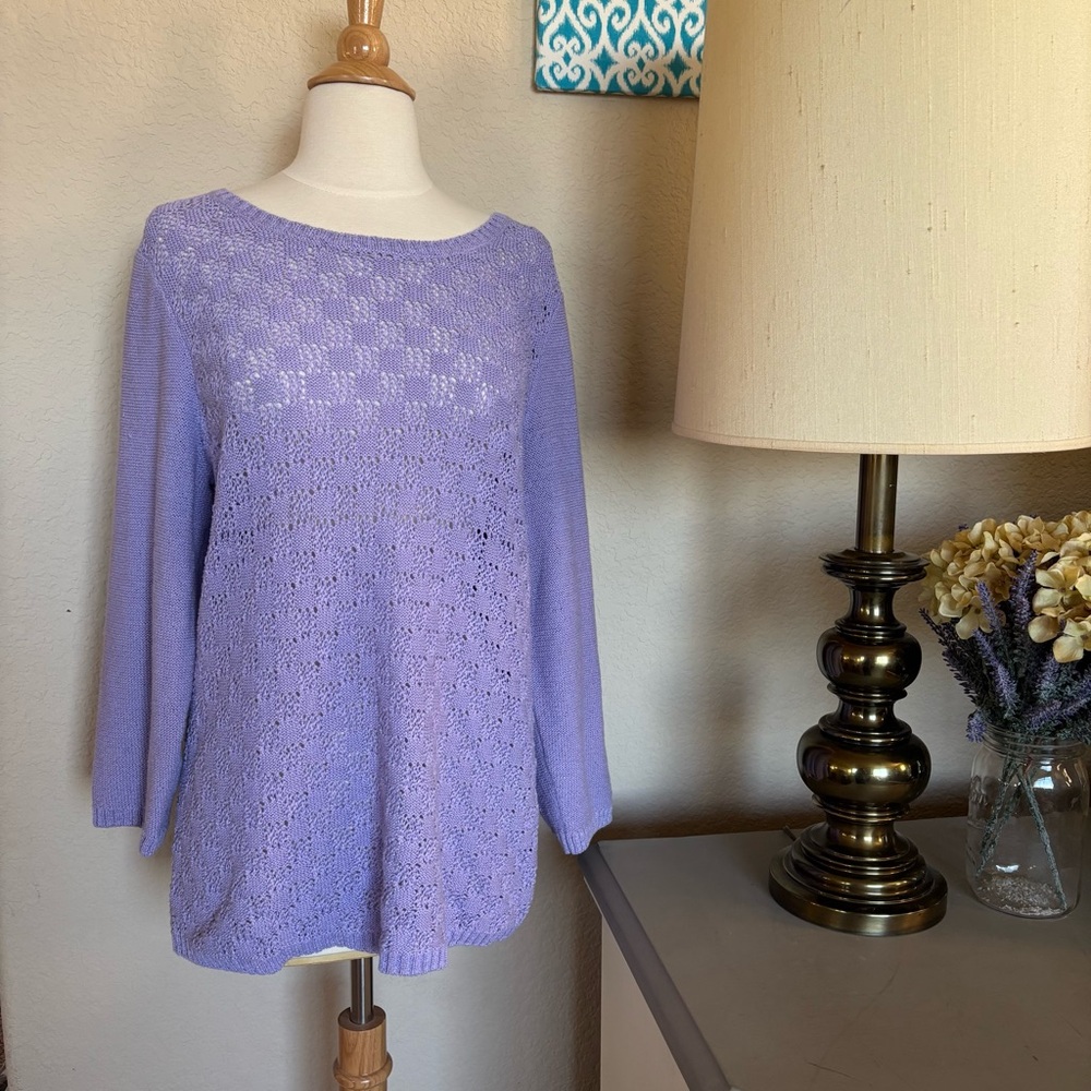 COLDWATER CREEK sweater pullover roundneck Womens Large /14 casual cozy knit EUC